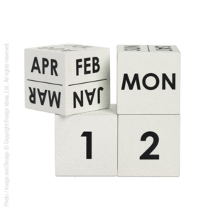 Perpetual Calendar White: set de 4 cubos decorativos