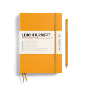 Leuchtturm, Medium (A5), Dotted, Hardcover, Rising Sun: libreta punteada, 251 hojas numeradas
