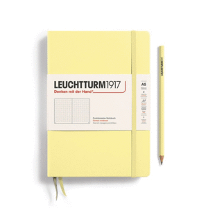 Leuchtturm, Hardcover Medium (A5), Dotted, Vanilla: libreta punteada, 251 hojas numeradas
