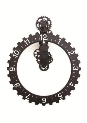 Big Wheel Black: reloj de pared (1706-BK)
