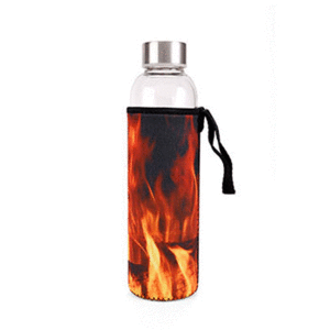 Fire Glass Bottle + Sleeve: botella para agua (CU246)