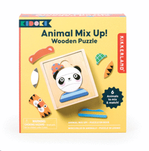Animal Mix Up, Wooden Puzzle: rompecabezas de madera (KID21-F)