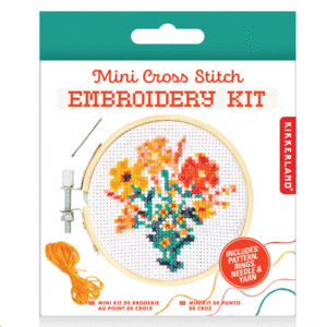 Mini Cross Stitch Embroidery Kit, Flowers: kit de bordado (GG245)