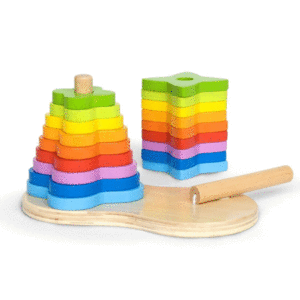 Double Rainbow Stacker: juguete apilable de madera