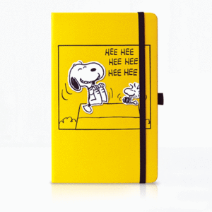 Snoopy y Woodstock, amarillo: libreta rayada