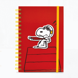 Snoopy aviador, rojo: libreta con espiral