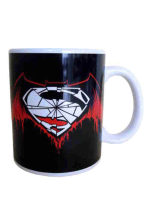 Batman Vs Superman, Black Logos: taza