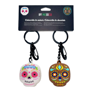 Calaveritas de chocolate y azúcar: set de 2 llaveros