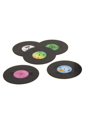 Vinyl Record Coasters: portavasos (6 piezas)