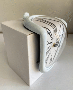 Dalí Melting Clock, White: reloj de escritorio
