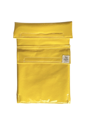 Leer me enciende, amarillo: portalibros de vinil