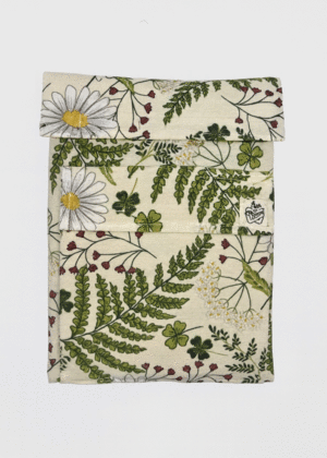 Leer me enciende, flores: portalibros de tela