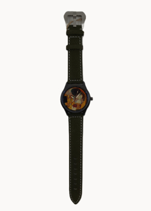 Klimt, el beso, chica, gris, verde: reloj de pulsera