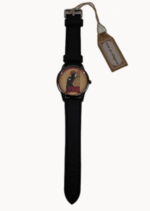 Steinlen, el gato negro, mediana, negro, negra: reloj de pulsera