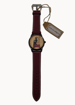 Steinlen, el gato negro, mediana, negro, vino: reloj de pulsera