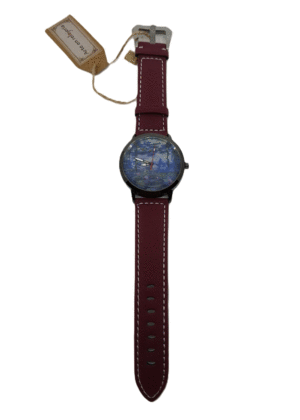 Monet, Nenúfares, mediana, negro, vino: reloj de pulsera