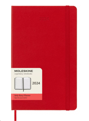 Moleskine, Daily, Scarlet Red, 12M, Pocket, Hard: agenda diaria 2024