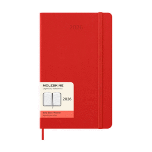 Moleskine, Daily, Scarlet Red, 12M, Large, Hard: agenda diaria 2026