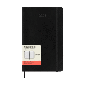 Moleskine, Daily, Black, 12M, Large, Soft: agenda diaria 2026
