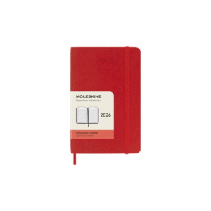 Moleskine, Daily, Scarlet Red, 12M, Pocket, Soft: agenda diaria 2026