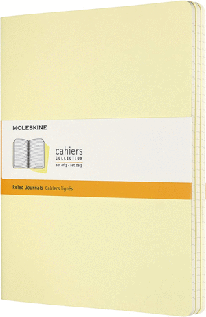 Moleskine Cahier Journal, Extra Large, Ruled, Tender Yellow: set de libretas
