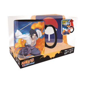 Naruto Shippuden, Naruto & Sasuke, Gift Set: taza térmica y portavasos (set de 2 piezas)