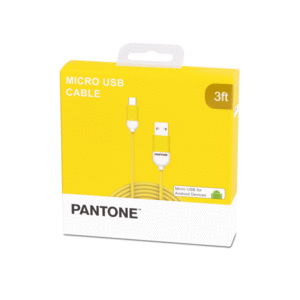 Pantone Yellow, Micro USB: cable USB para celular (1m)