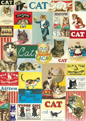 Cats, Vintage Poster: papel decorativo