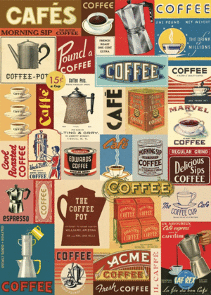 Coffee, Vintage Poster: papel decorativo