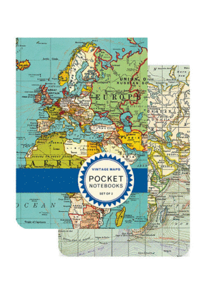 Vintage Maps: libretas de bolsillo (set de 2 piezas)