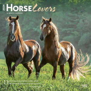 Horse Lovers, 16 Month: calendario de pared 2024