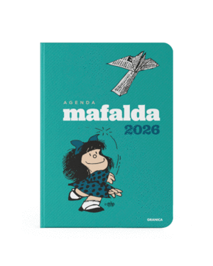 Mafalda, columnas, azul, encuadernada: agenda semanal 2026