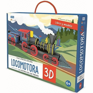 Construye una locomotora, puzzle 3D: modelo armable de cartón