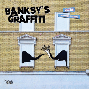 Banksy's Graffiti, Official, Mini, 16 Month: calendario mini de pared 2026