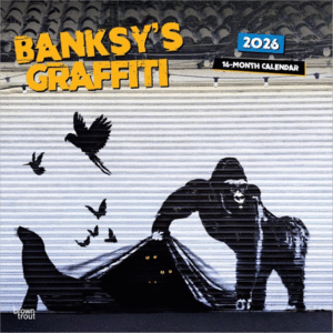 Banksy's Graffiti, Official, 16 Month: calendario de pared 2026