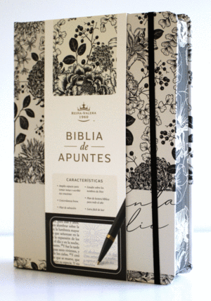Biblia Reina-Valera 1960: edición blanco y negro con flores
