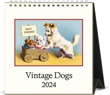 Vintage Dogs: calendario de escritorio 2024