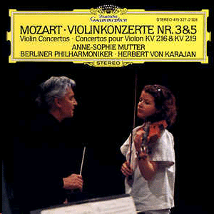 Violin Concertos no.3 (G Major) KV216 & no.5 (A Major) KV219  / Mutter, Anne-Sophie / Von Karajan, Herbert (LP)
