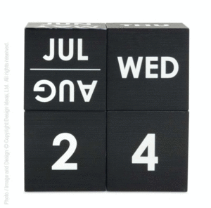 Perpetual Calendar Black: set de 4 cubos decorativos
