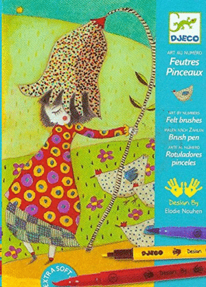 With Flowers, Felt brushes, Art by numbers: juego didáctico
