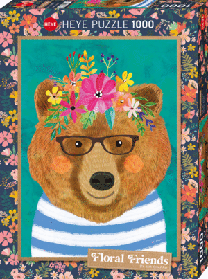 Floral Friends, oso galán: rompecabezas 1000 piezas