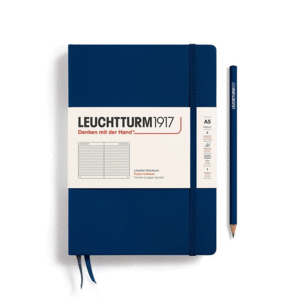 Leuchtturm, Medium (A5) Hardcover, Ruled, Navy: libreta rayada, 249 hojas numeradas