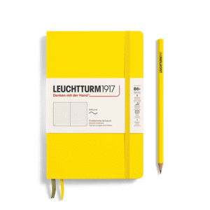 Leuchtturm, Paperback (B6+) Dotted, Softcover, Lemon: libreta punteada, 123 hojas numeradas