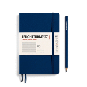 Leuchtturm, Paperback (B6+) Ruled, Softcover, Navy: libreta rayada, 123 hojas numeradas