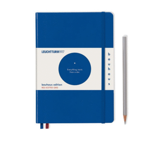 Leuchtturm, Medium (A5), Hardcover, Royal Blue, Bauhaus 100:  libreta punteada, 251 hojas numeradas