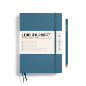 Leuchtturm, Medium (A5), Dotted, Hardcover, Stone Blue: libreta punteada, 251 hojas numeradas