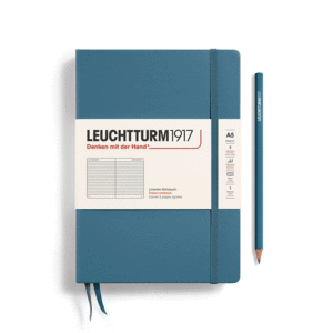 Leuchtturm, Medium (A5), Ruled, Hardcover, Stone Blue: libreta rayada, 251 hojas numeradas