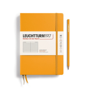 Leuchtturm, Medium (A5), Ruled, Hardcover, Rising Sun: libreta rayada, 251 hojas numeradas