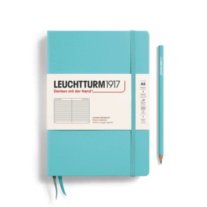 Leuchtturm, Medium (A5), Ruled, Hardcover, Aquamarine: libreta punteada, 251 hojas numeradas