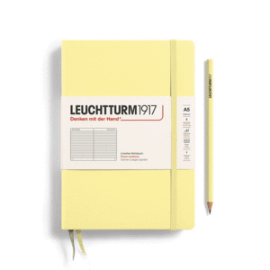Leuchtturm, Hardcover Medium (A5), Ruled, Vanilla: libreta rayada, 251 hojas numeradas
